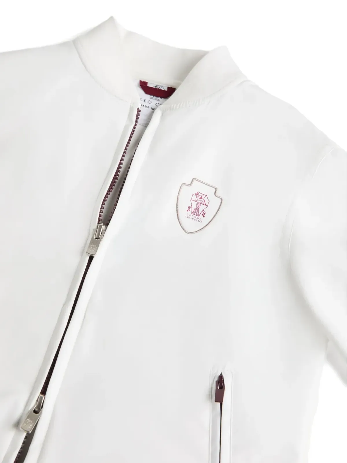 Brunello Cucinelli Kids コットン混紡ボンバージャケット - White - 画像3