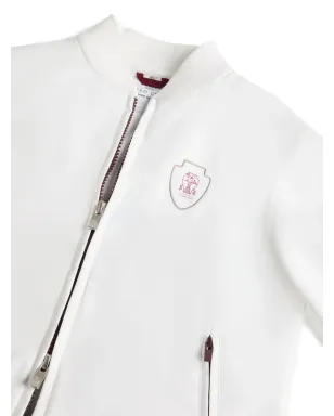 Brunello Cucinelli Kids コットン混紡ボンバージャケット - White - サムネイル3