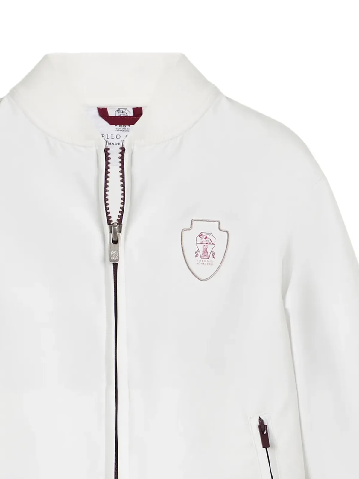 Brunello Cucinelli Kids コットン混紡ボンバージャケット - White - 画像4