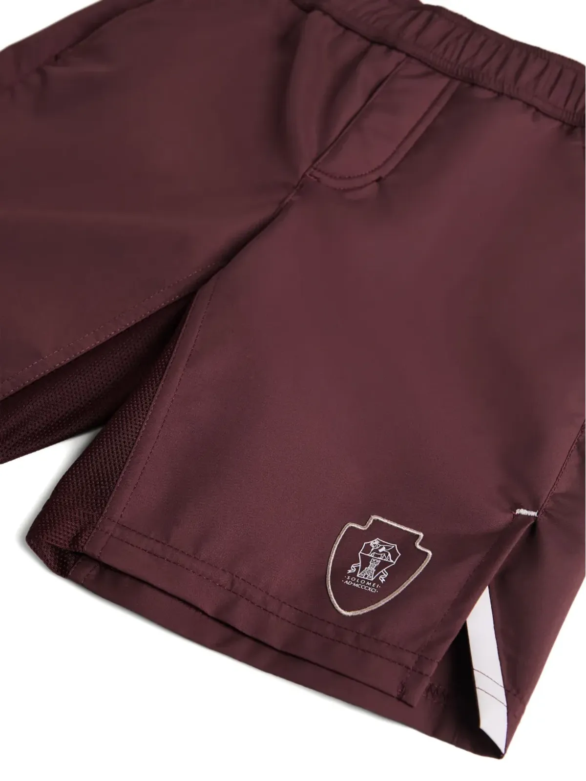 Brunello Cucinelli Kids ロゴ刺繍トラックショーツ - 画像3