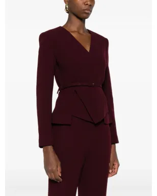 Roland Mouret ベルト付きラップジャケット - レッド - サムネイル3