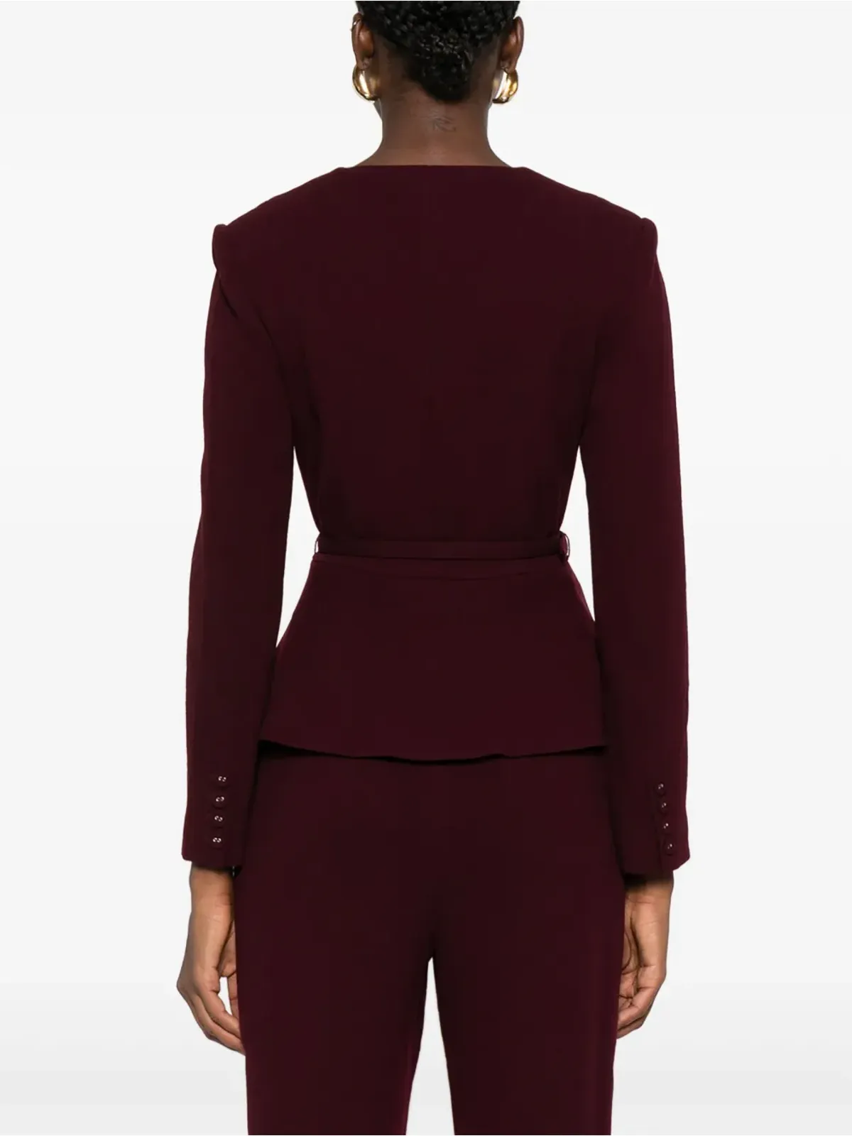 Roland Mouret ベルト付きラップジャケット - レッド - 画像4