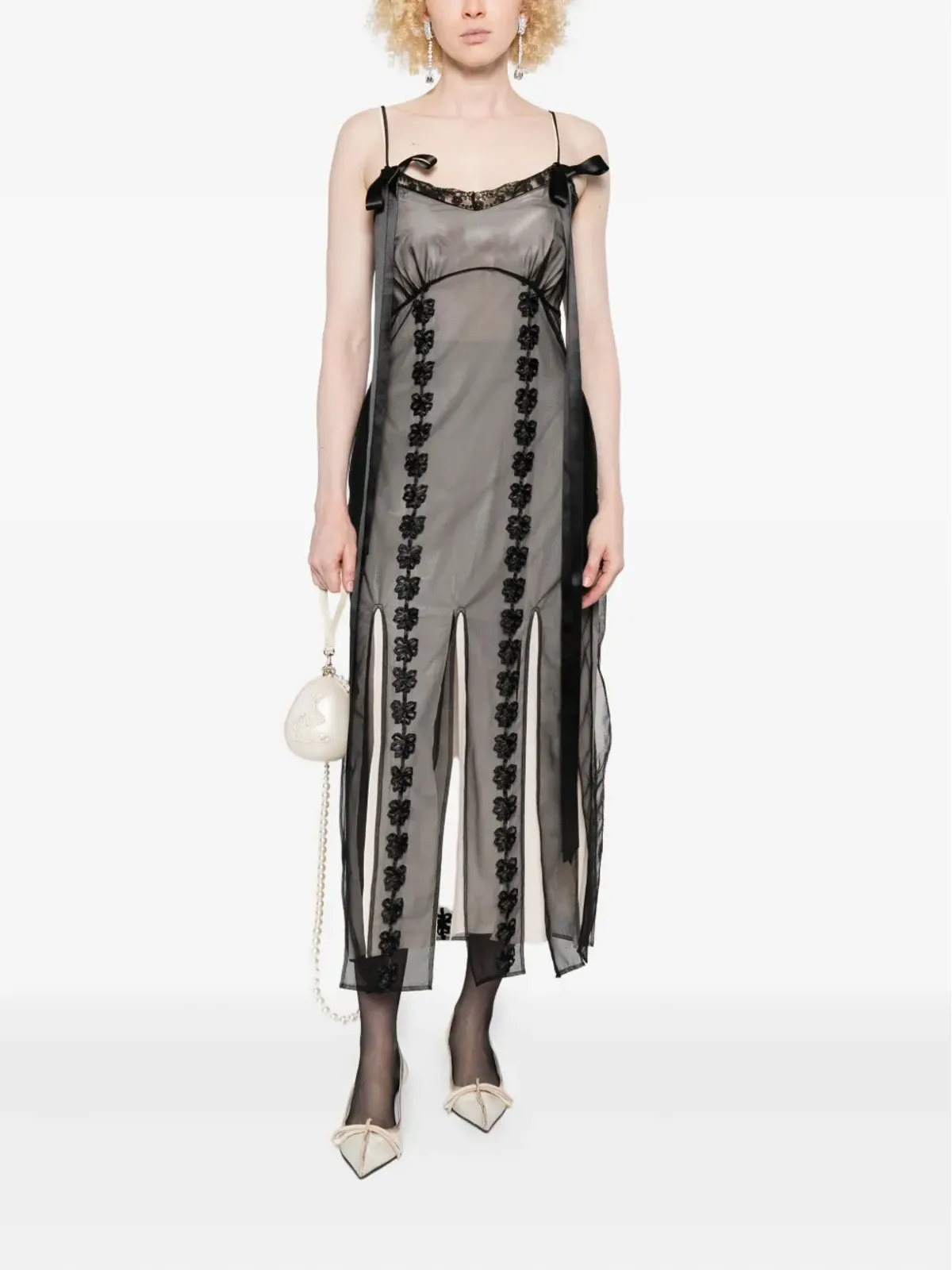 Simone Rocha マルチスプリット マキシドレス ブラック - 画像2
