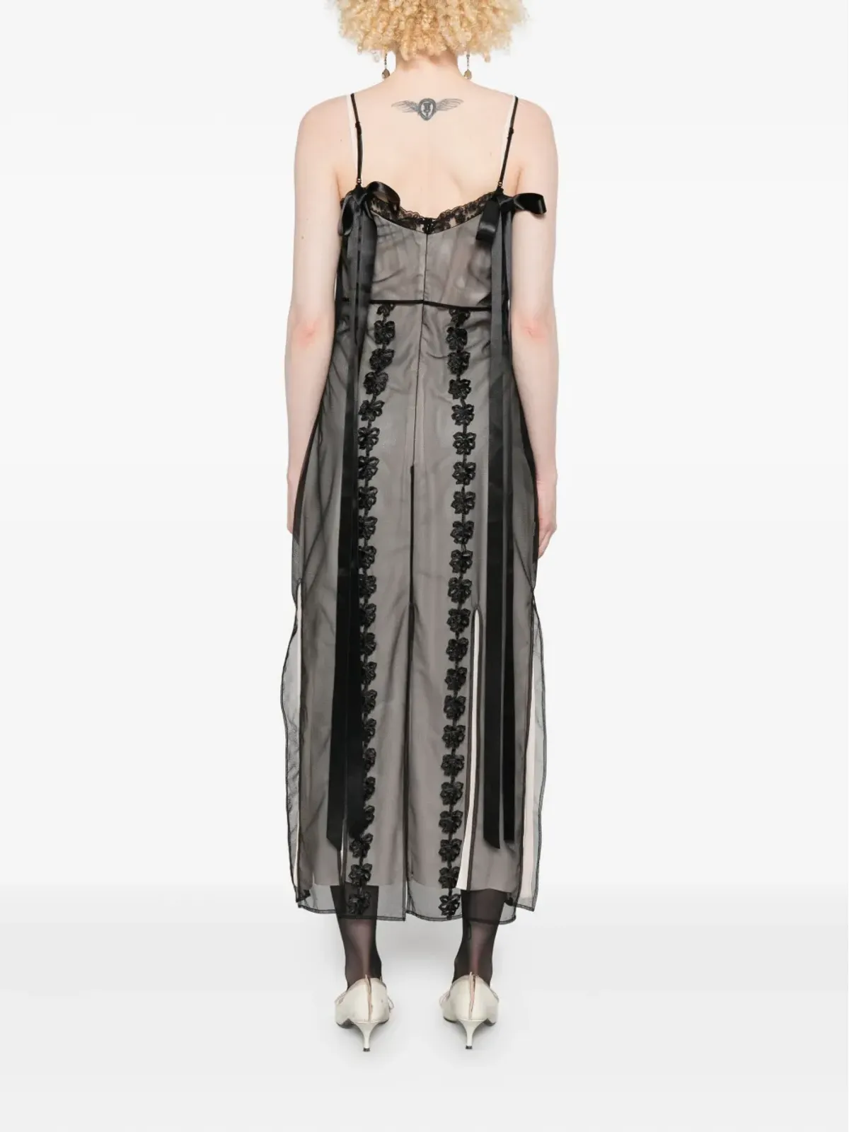 Simone Rocha マルチスプリット マキシドレス ブラック - 画像4