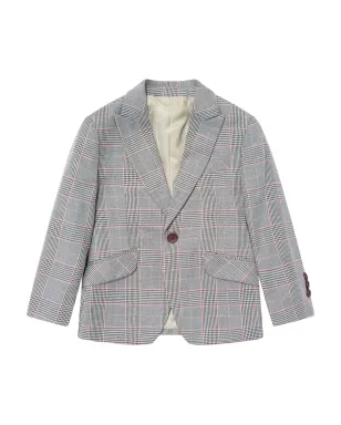 SUITLAB KIDS チェック柄の3ピーススーツ（グレー） - サムネイル2