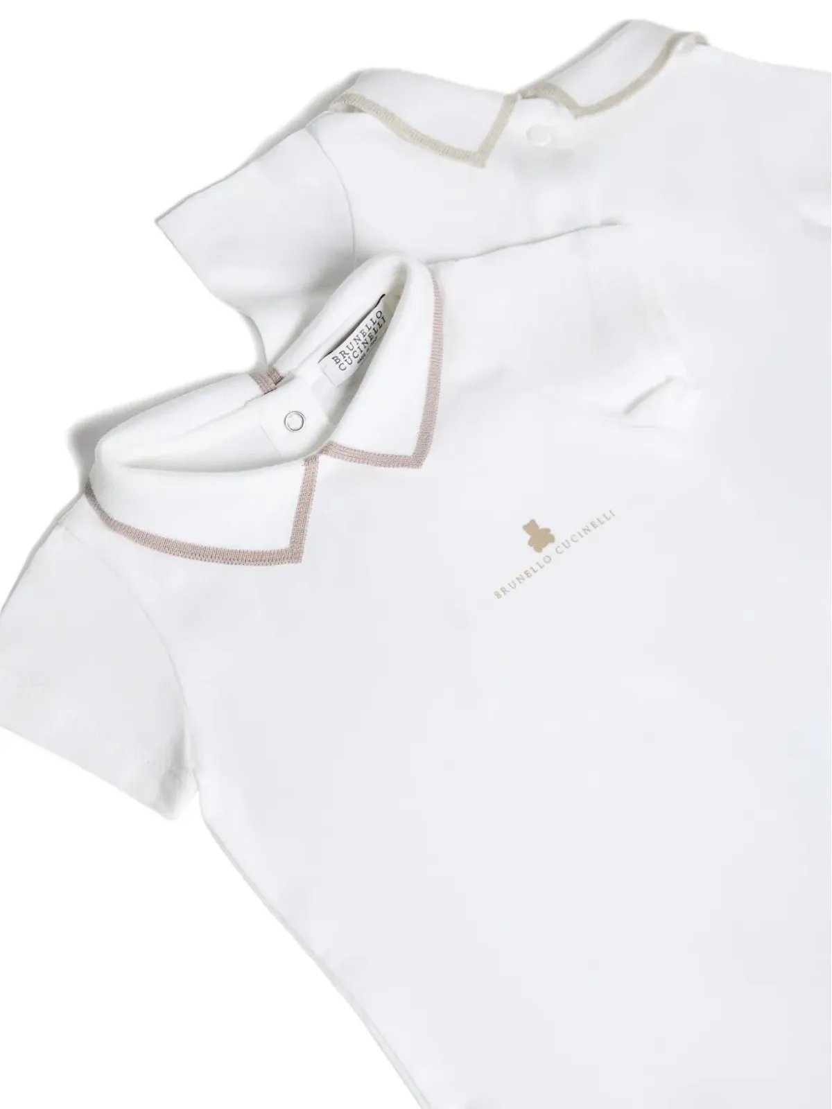 Brunello Cucinelli Kids Bernie-print ボディスーツ（2枚組） - White - 画像2