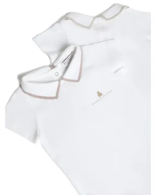 Brunello Cucinelli Kids Bernie-print ボディスーツ（2枚組） - White - サムネイル2