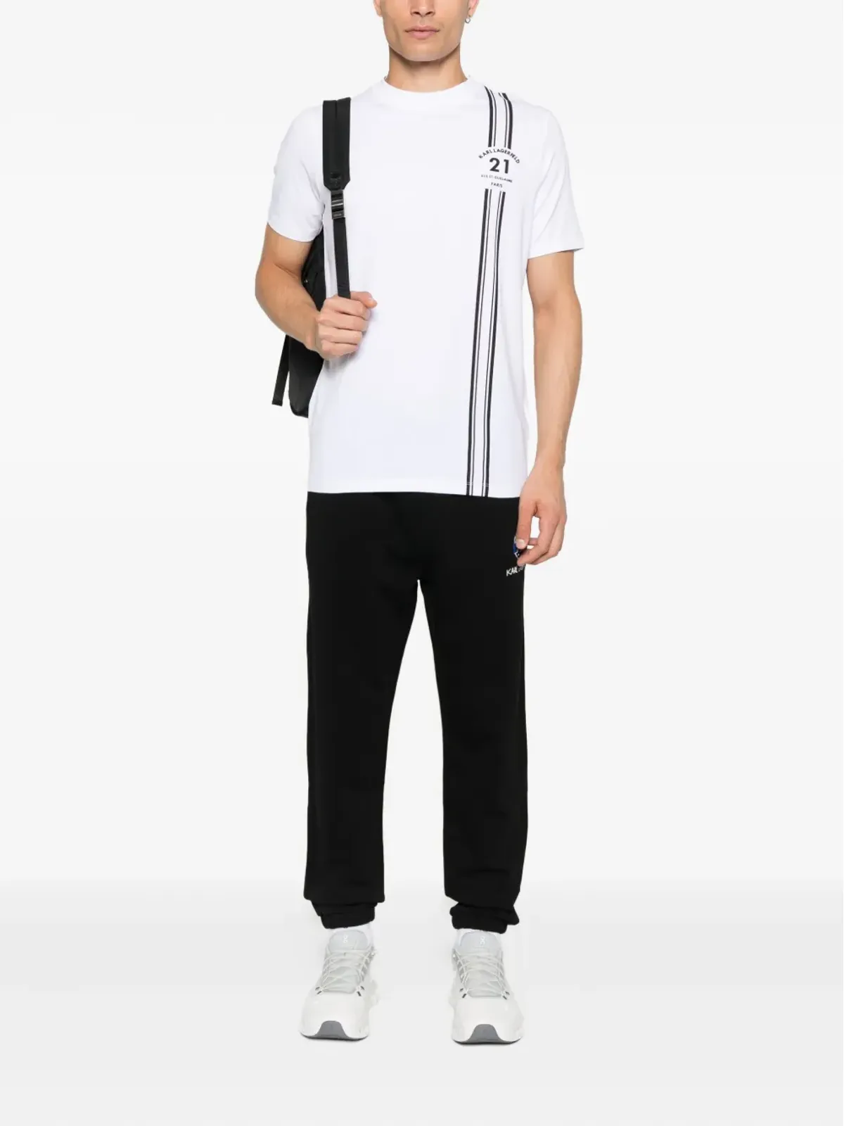 Karl Lagerfeld ストライプディテールTシャツ - 画像2