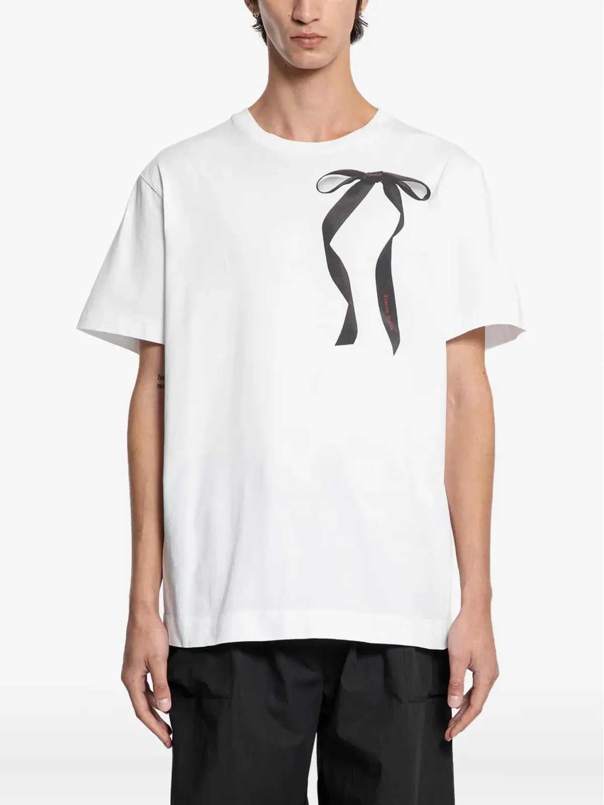 Simone Rocha リボンプリントポロシャツ - White - 画像1