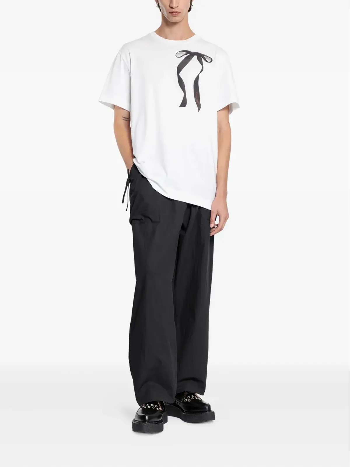 Simone Rocha リボンプリントポロシャツ - White - 画像2