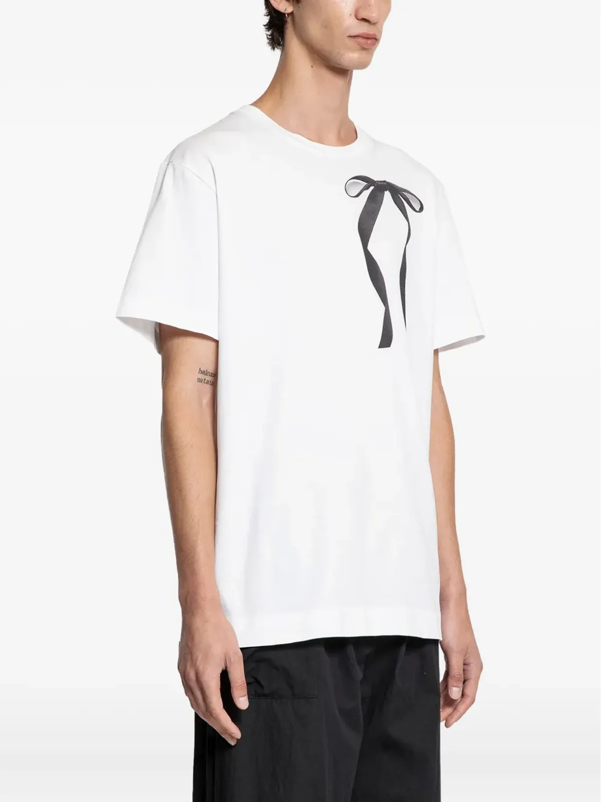 Simone Rocha リボンプリントポロシャツ - White - 画像3
