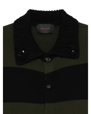 Simone Rocha ストライプ柄カーディガン ブラック - サムネイル3