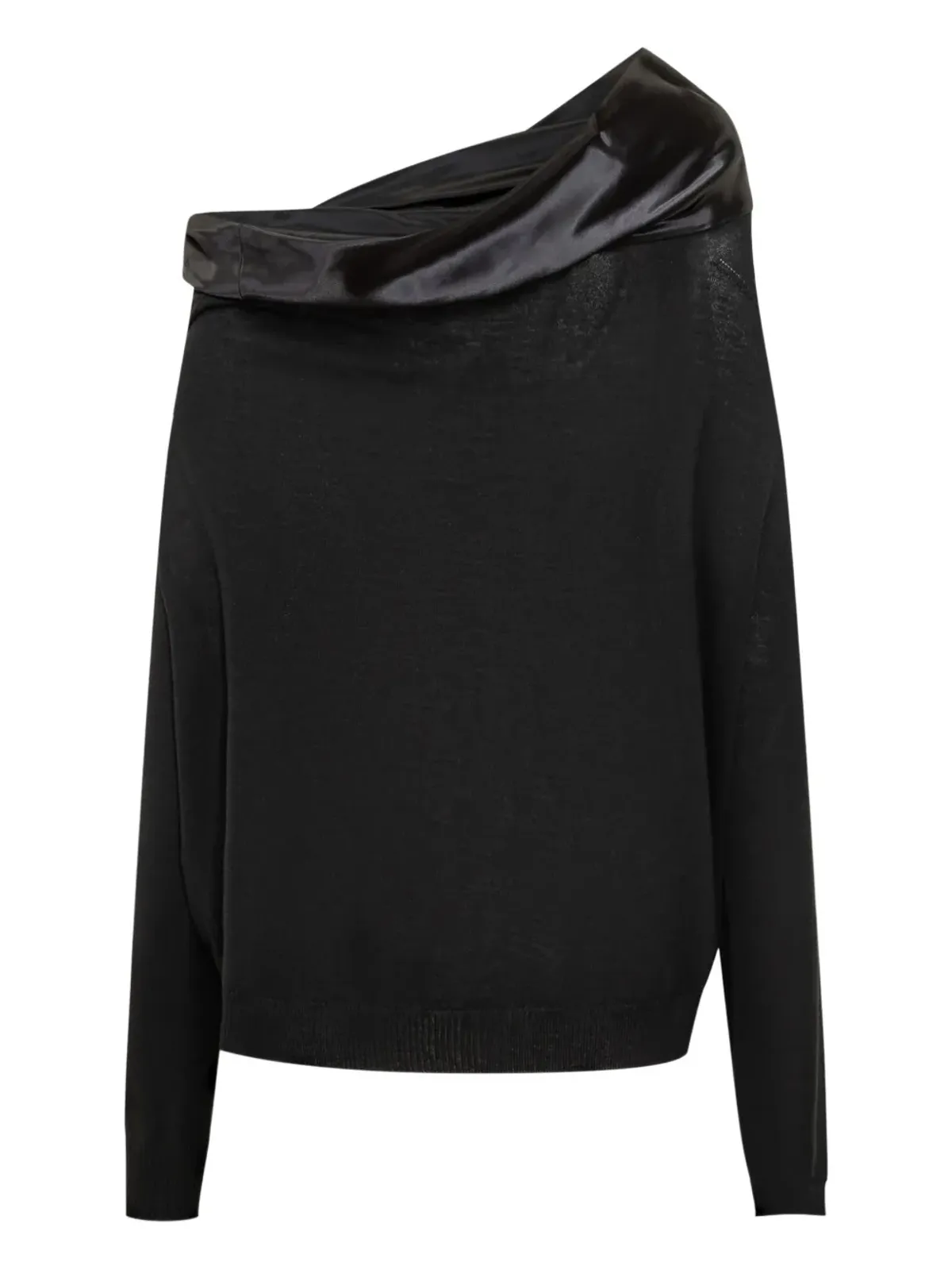 Alberta Ferretti サテンパネルドのワンショルダーセーター - 画像1