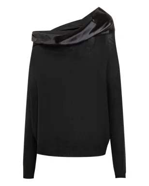 Alberta Ferretti サテンパネルドのワンショルダーセーター - サムネイル1