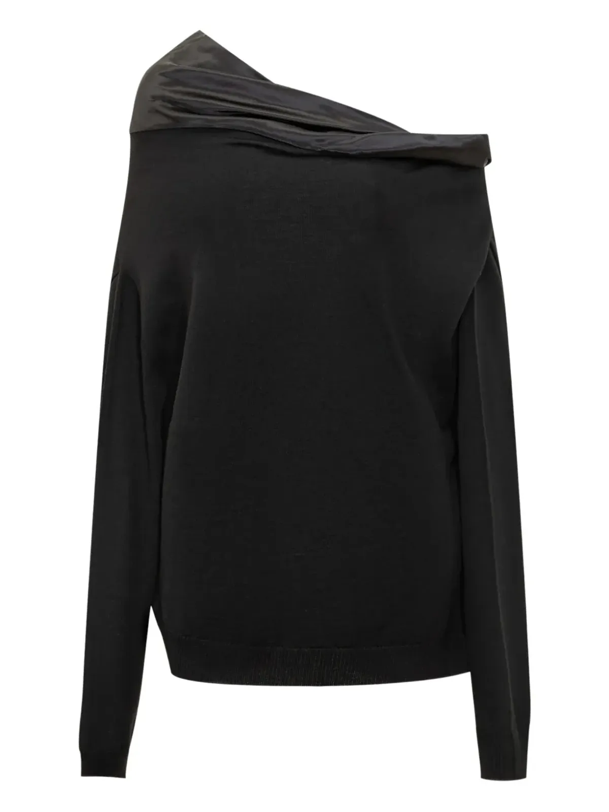 Alberta Ferretti サテンパネルドのワンショルダーセーター - 画像2