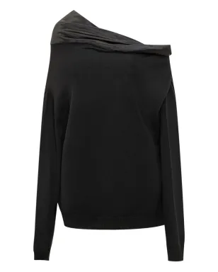 Alberta Ferretti サテンパネルドのワンショルダーセーター - サムネイル2