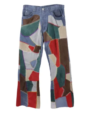 Readymade corduroy patchwork trousers - Blue - サムネイル1