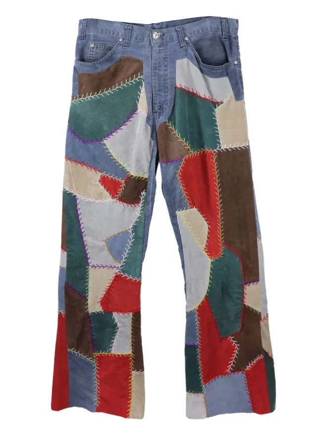 Readymade Readymade corduroy patchwork trousers - Blueの商品画像