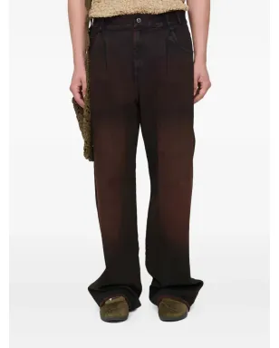 Song For The Mute Les Olympiades pleated jeans - Brown - サムネイル2