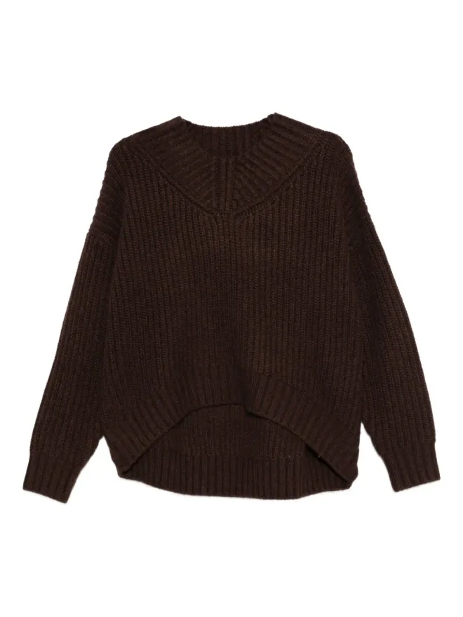 STAUD STAUD リブ編み Vネックセーター ブラウンの商品画像