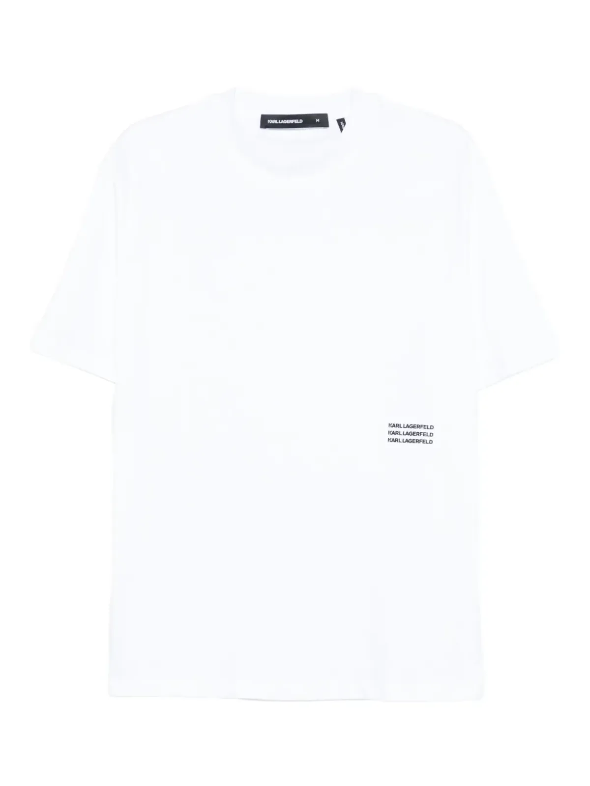 Karl Lagerfeld ロゴプレート コットン Tシャツ ホワイト - 画像1