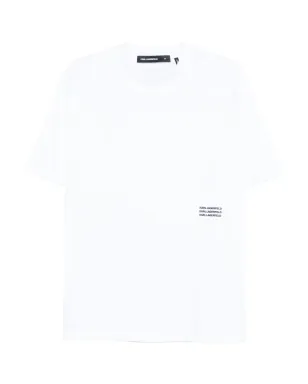 Karl Lagerfeld ロゴプレート コットン Tシャツ ホワイト - サムネイル1