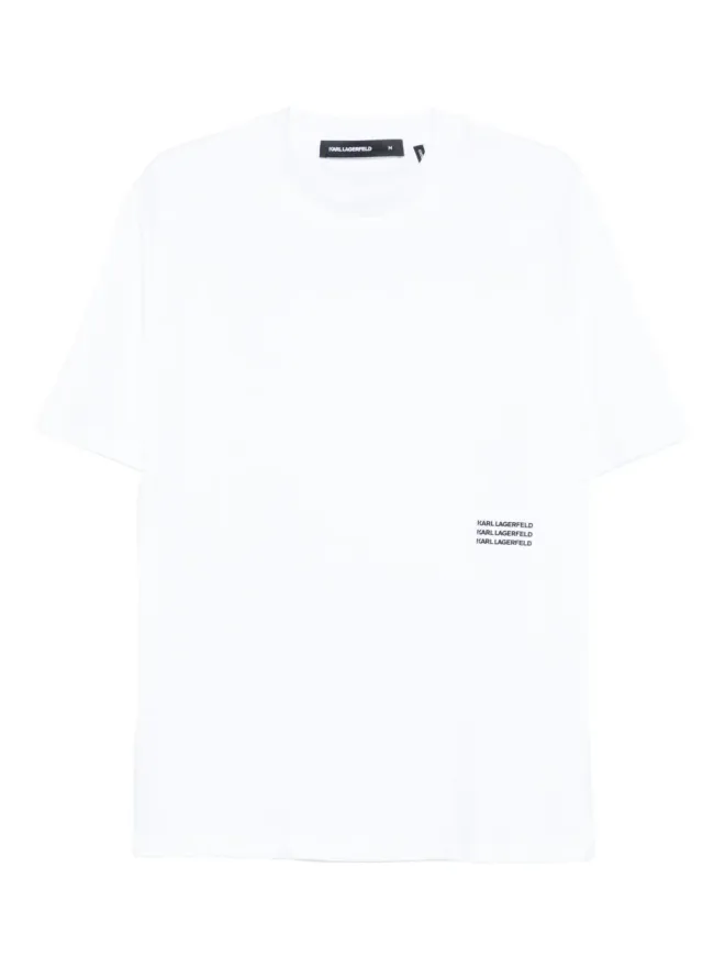 Karl Lagerfeld Karl Lagerfeld ロゴプレート コットン Tシャツ ホワイトの商品画像
