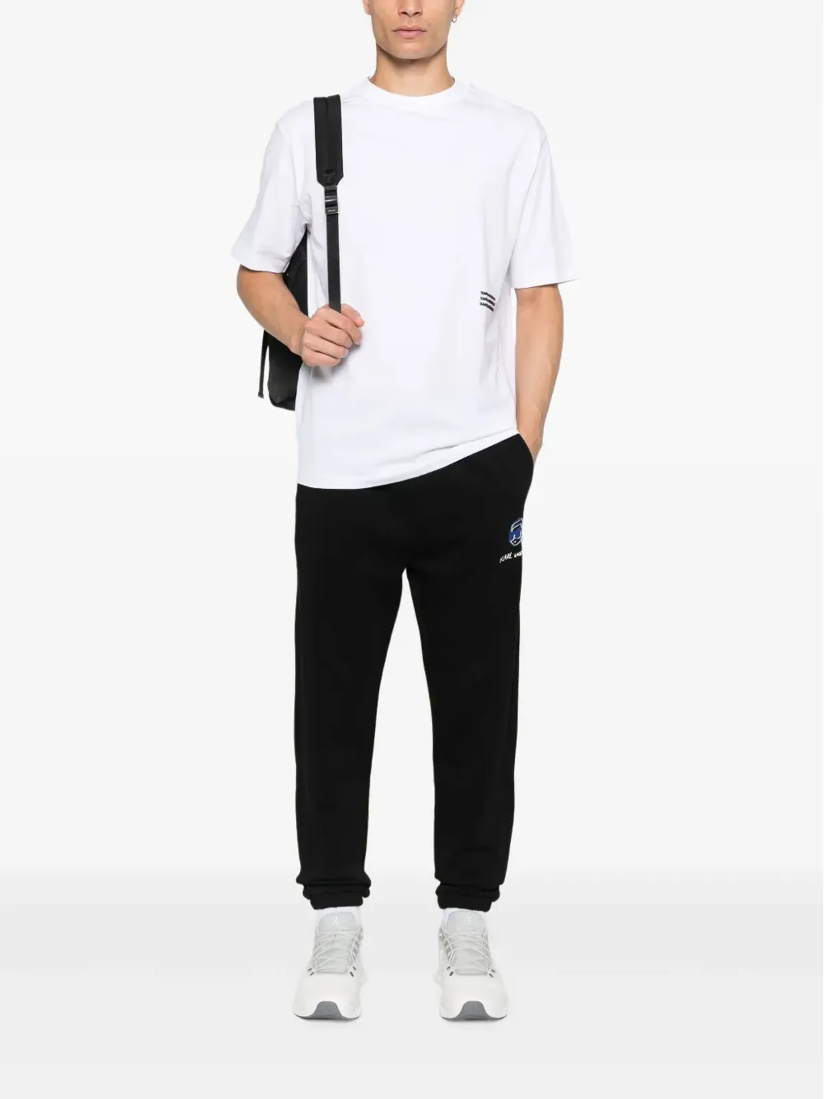 Karl Lagerfeld ロゴプレート コットン Tシャツ ホワイト - 画像2