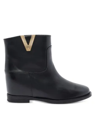 Via Roma 15 ロゴ入りレザー アンクルブーツ - サムネイル1