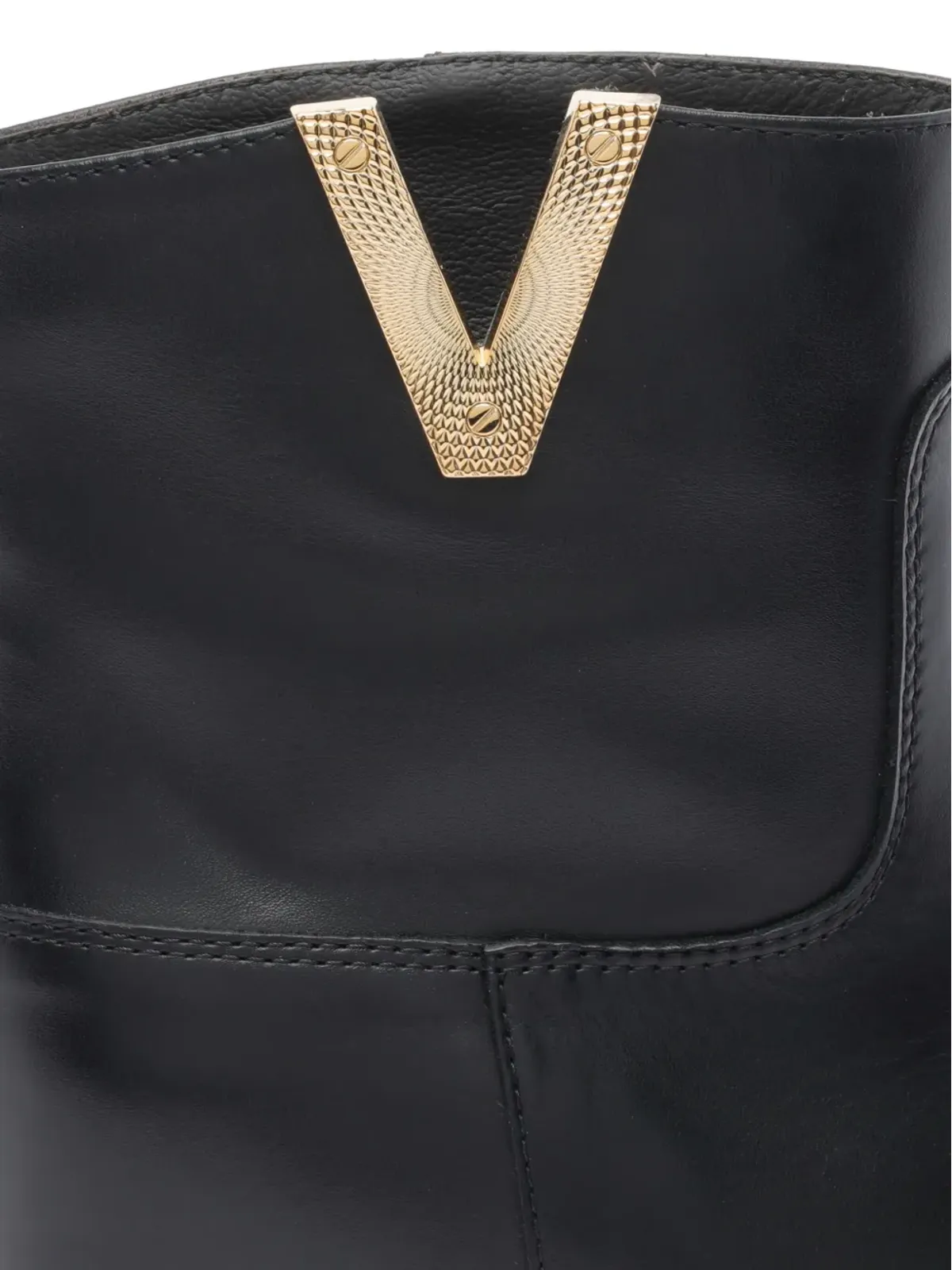 Via Roma 15 ロゴ入りレザー アンクルブーツ - 画像4