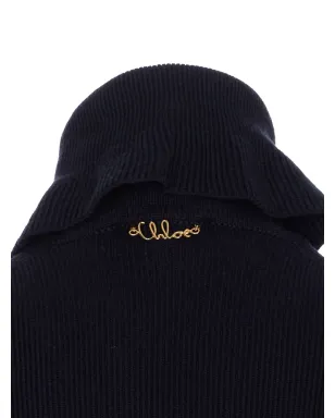 Chloé ハイネック・フリルカフス セーター ブルー - サムネイル4