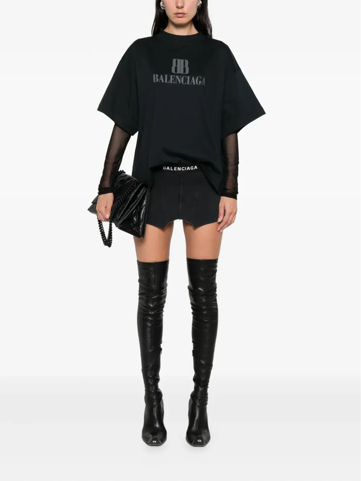 Balenciaga ロゴプリント コットン Tシャツ - 画像2