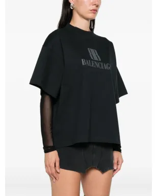 Balenciaga ロゴプリント コットン Tシャツ - サムネイル3