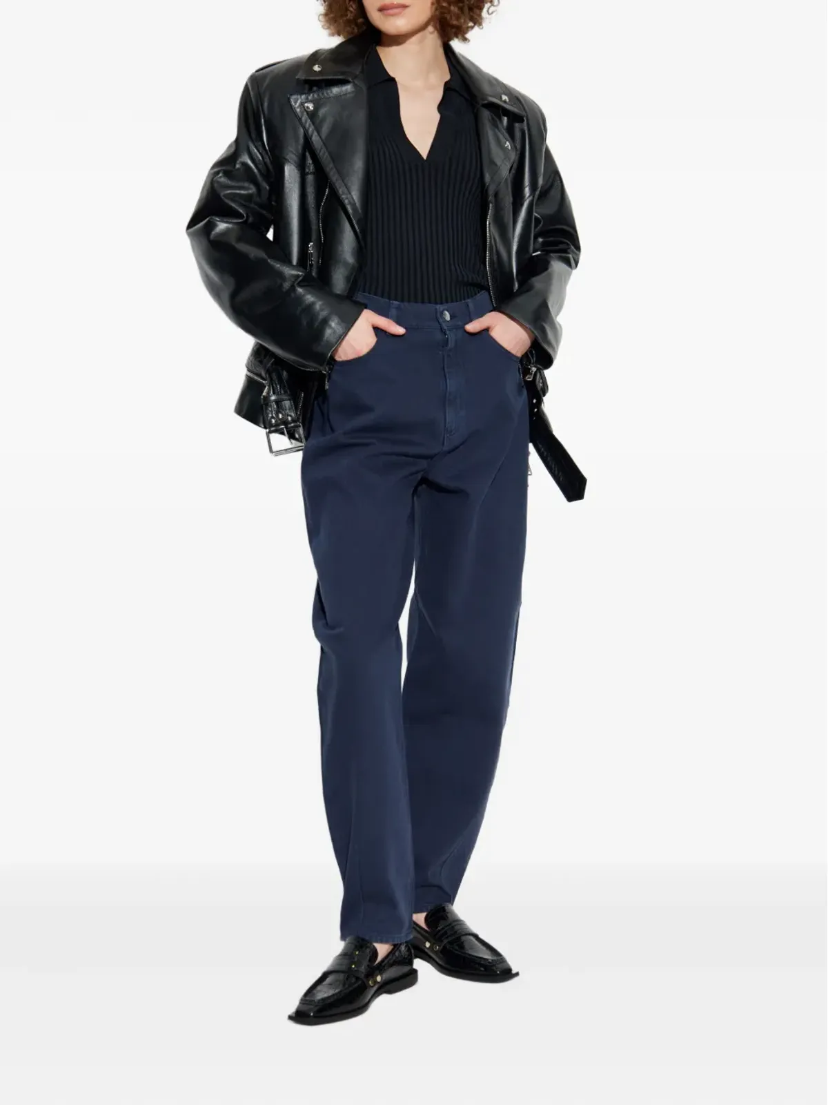 Emporio Armani ロゴプレートジーンズ ブルー - 画像2