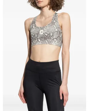 adidas by Stella McCartney レーサーバック蛇柄プリントスポーツブラ - サムネイル3