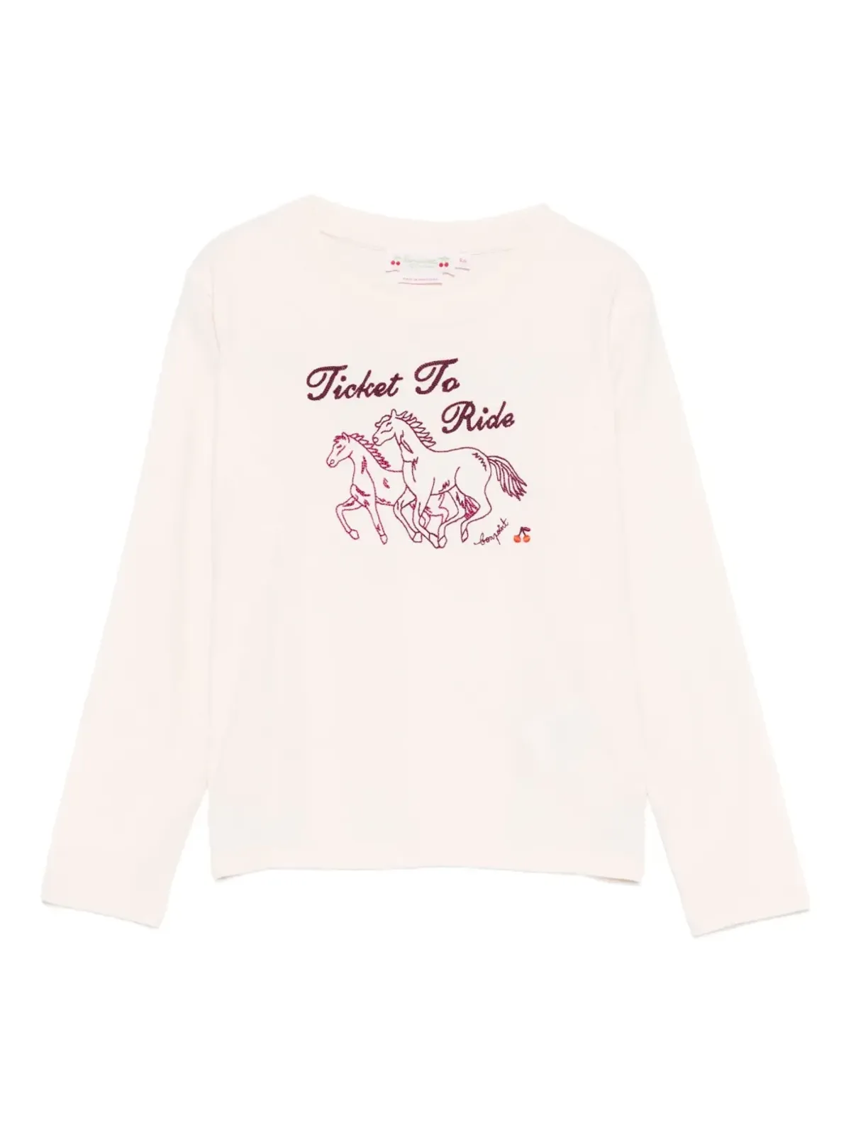 Bonpoint 馬の刺繍入り長袖Tシャツ - 画像1
