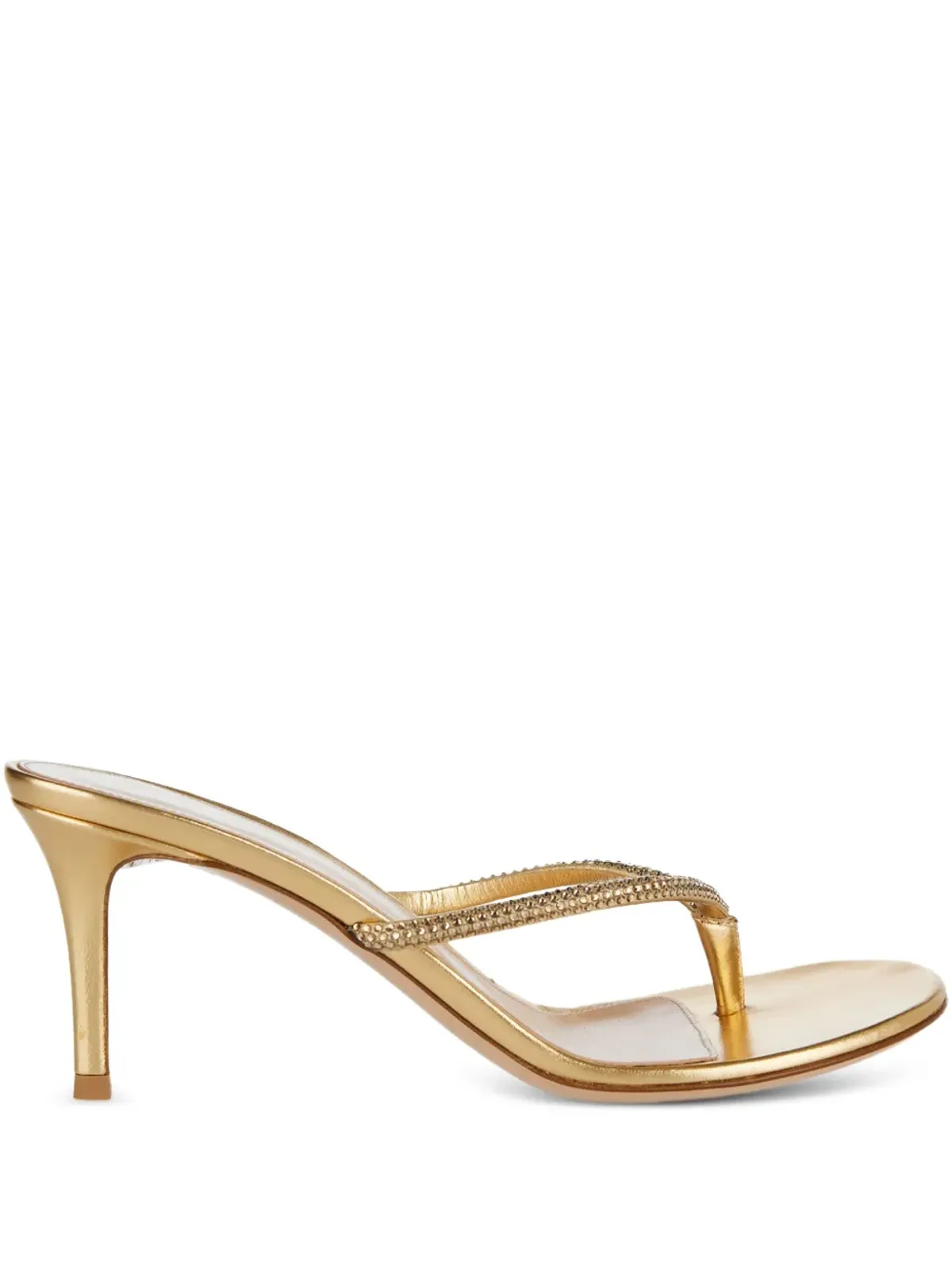 Gianvito Rossi クリスタル装飾トングサンダル - ゴールド - 画像1