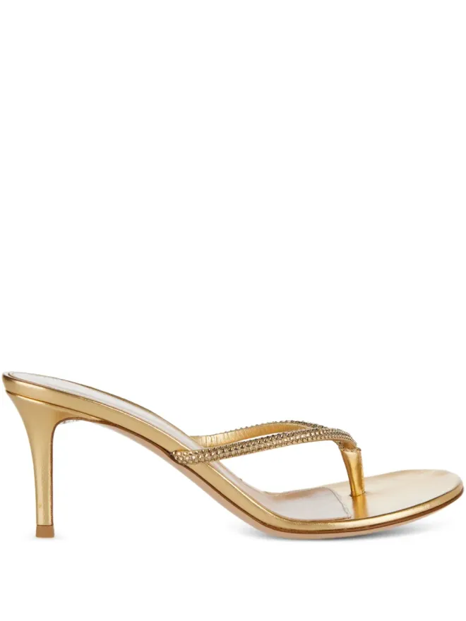 Gianvito Rossi Gianvito Rossi クリスタル装飾トングサンダル - ゴールドの商品画像