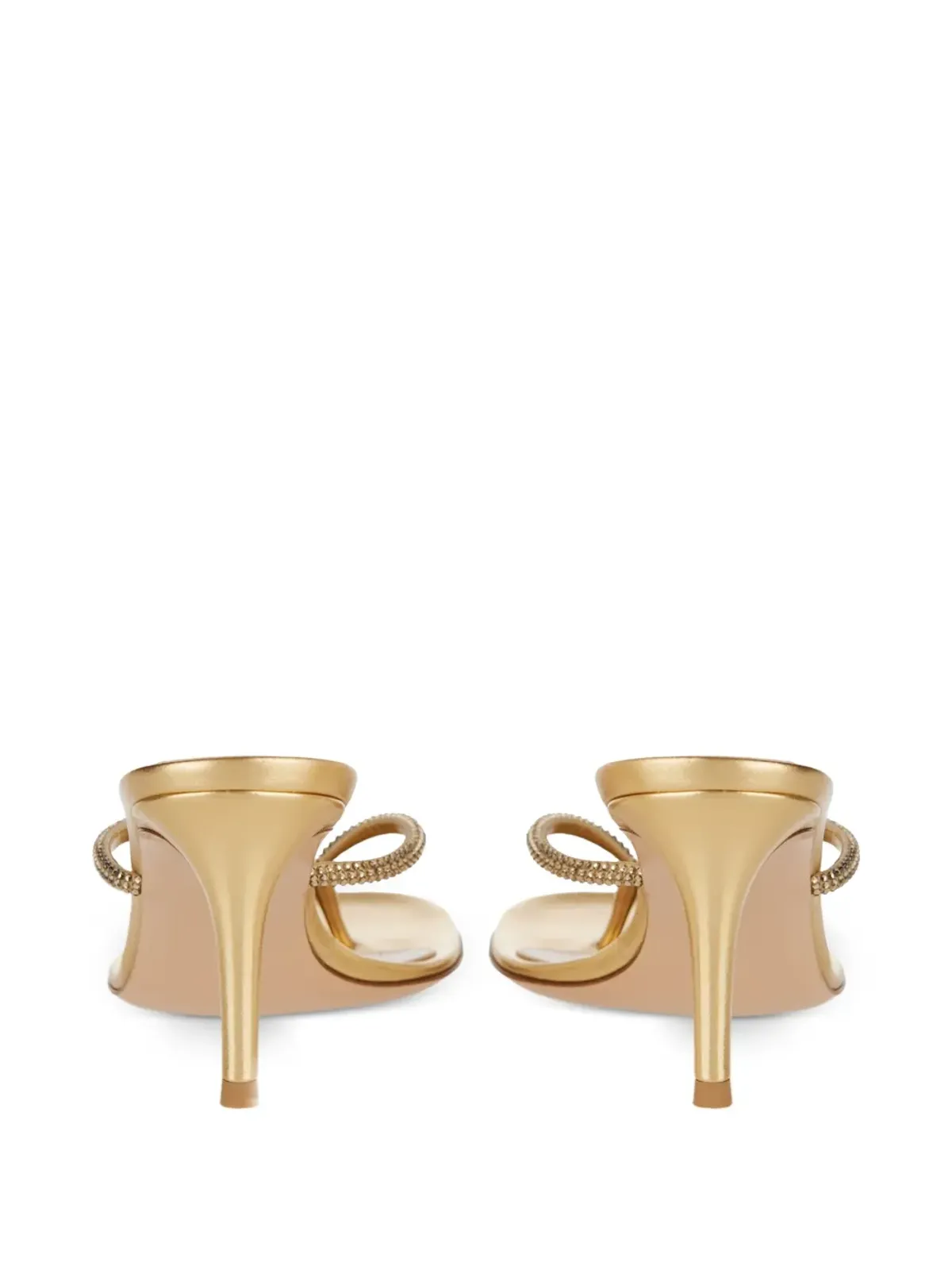 Gianvito Rossi クリスタル装飾トングサンダル - ゴールド - 画像2