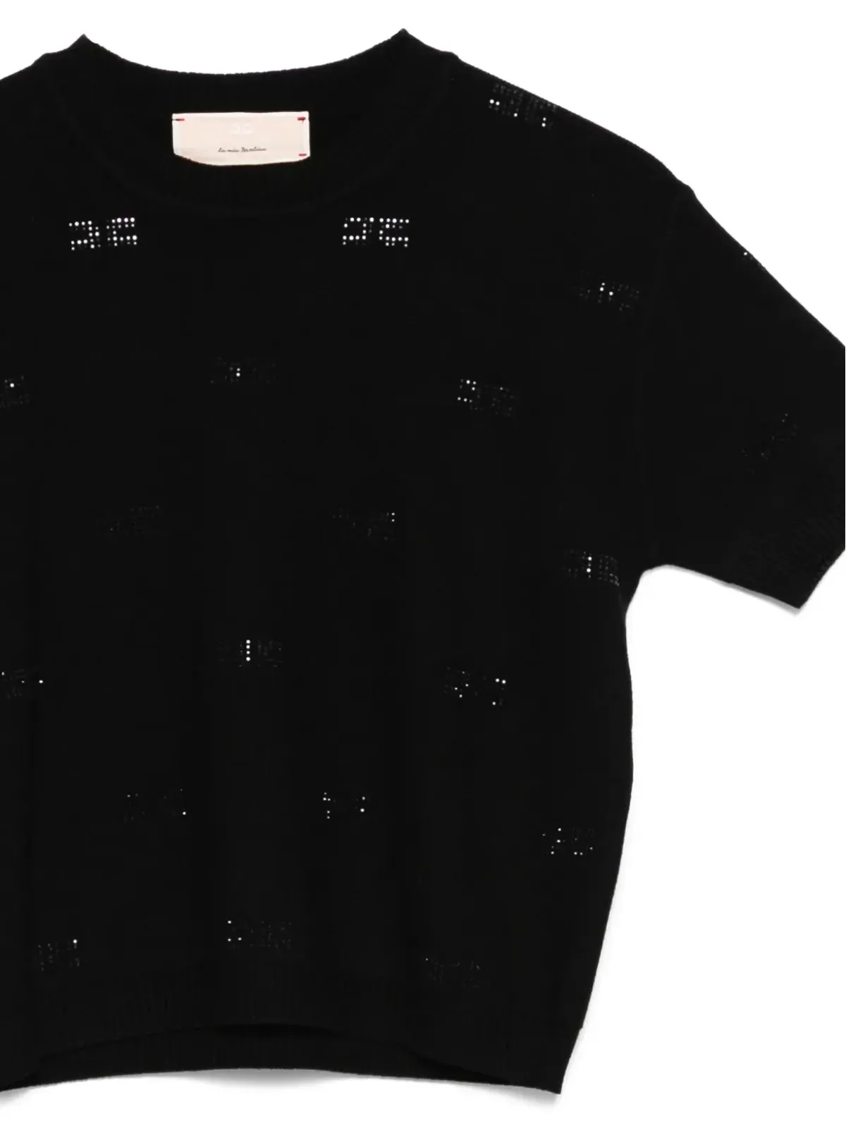Elisabetta Franchi Kids エンベリッシュド半袖トップ - ブラック - 画像3
