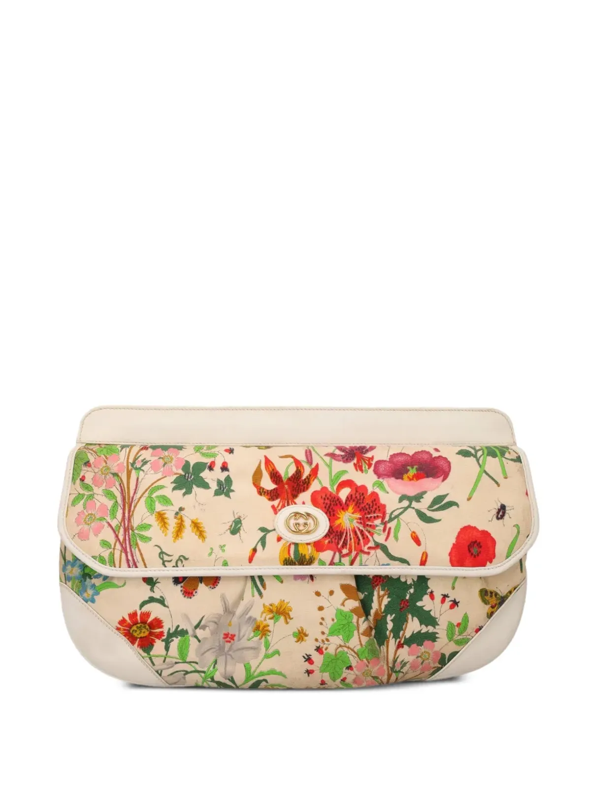 Gucci Pre-Owned Flora flap clutch bag - Neutrals - 画像1