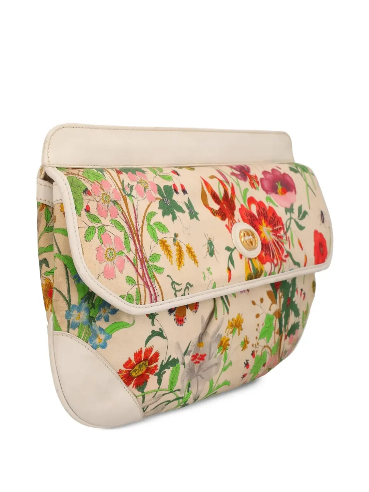 Gucci Pre-Owned Flora flap clutch bag - Neutrals - 画像3