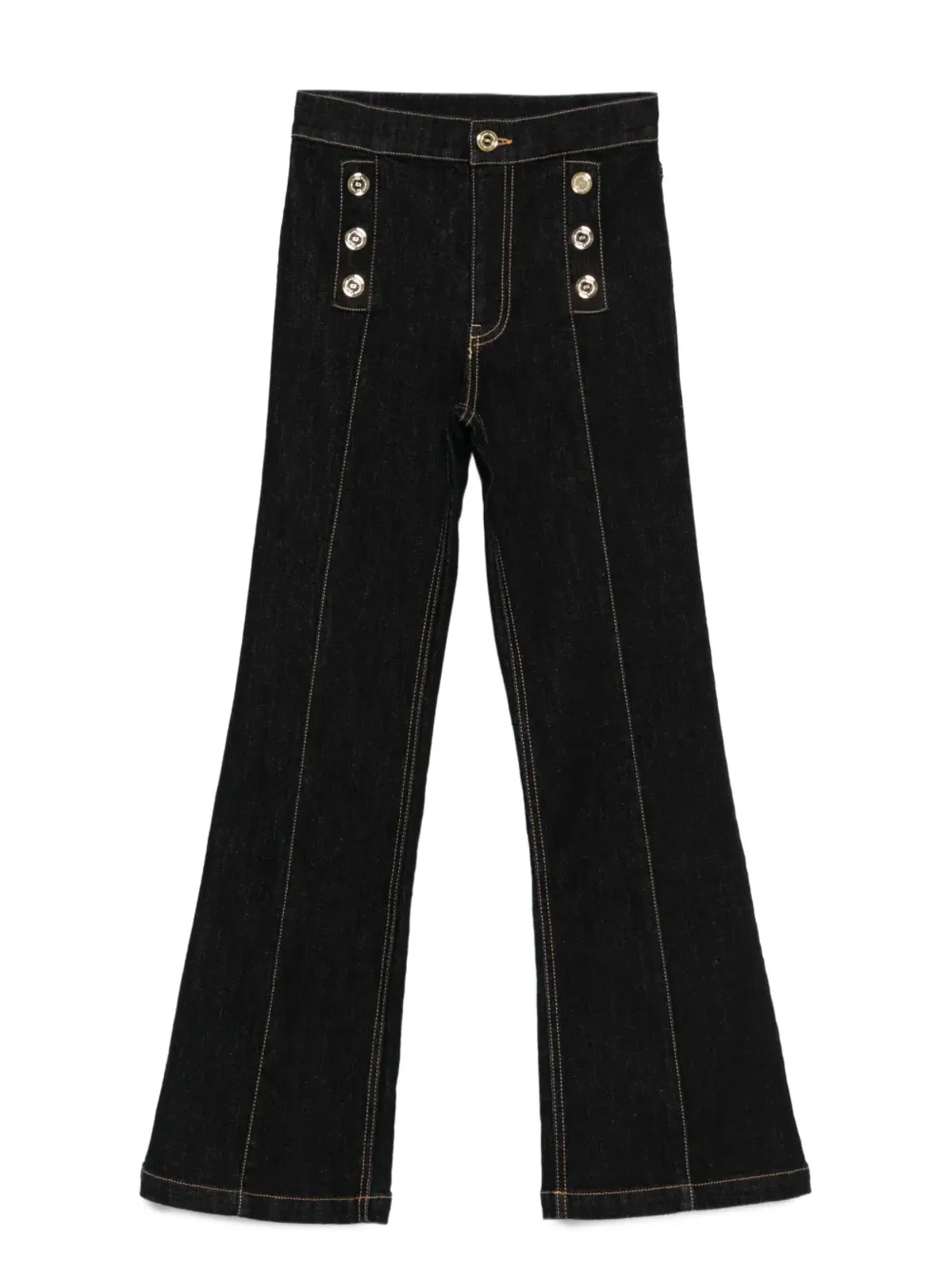 Elisabetta Franchi Kids ボタンディテール フレアジーンズ - 画像1
