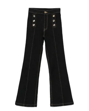 Elisabetta Franchi Kids ボタンディテール フレアジーンズ - サムネイル1