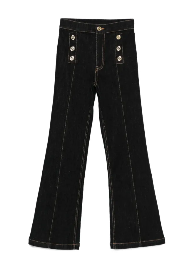 Elisabetta Franchi Kids Elisabetta Franchi Kids ボタンディテール フレアジーンズの商品画像