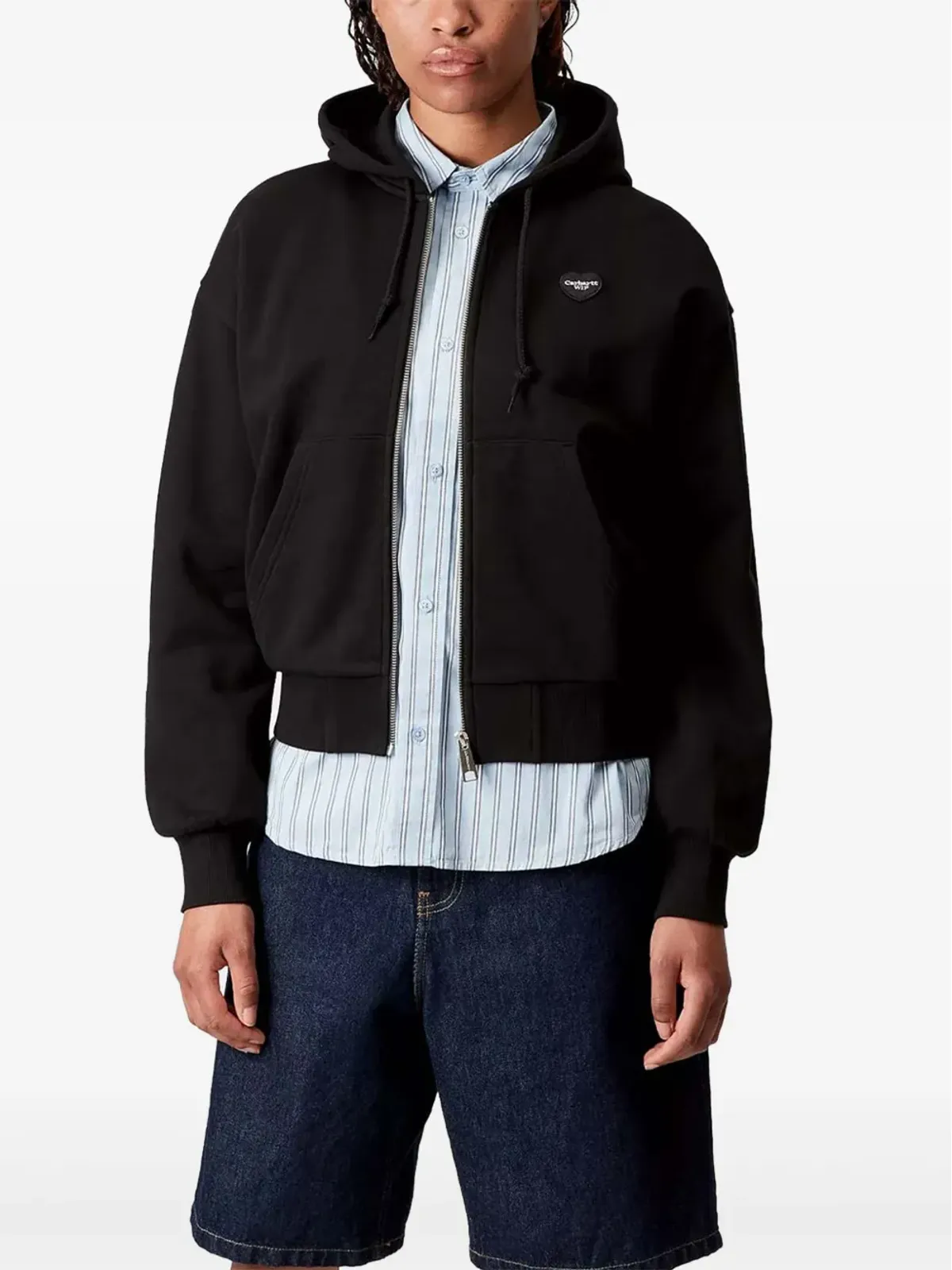 Carhartt WIP ハートロゴフーディー - ブラック - 画像2