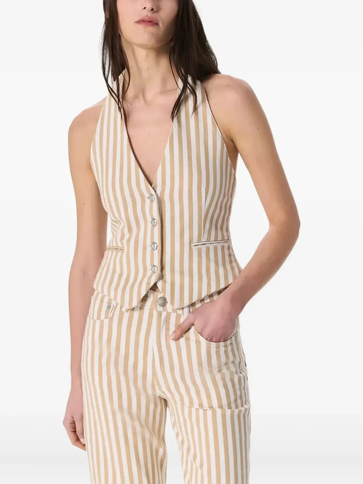 rag & bone ストライプのハルタネックベスト - 画像3