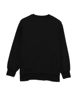 Elisabetta Franchi La Mia Bambina クリスタル装飾ロゴ入りスウェットシャツ - ブラック - サムネイル2