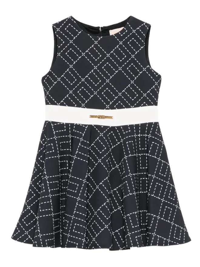 Elisabetta Franchi La Mia Bambina Elisabetta Franchi La Mia Bambina 幾何学プリントのフレアドレスの商品画像