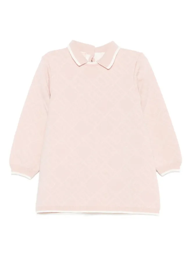 Elisabetta Franchi La Mia Bambina Elisabetta Franchi La Mia Bambina geometric-pattern collared dress - Pinkの商品画像